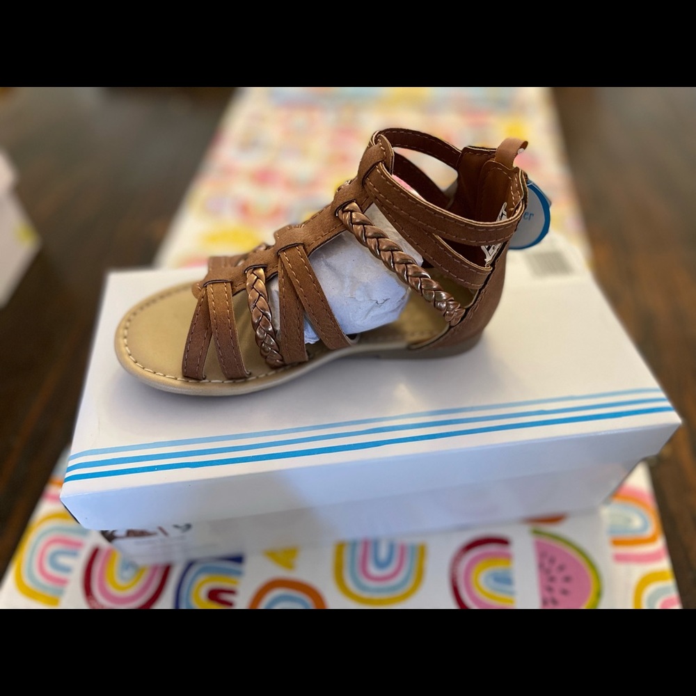 NEW brown toddler girls gladiator sandals